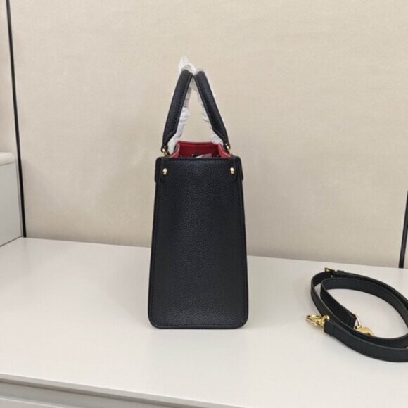 Louis Vuitton Black and Cream Satchel